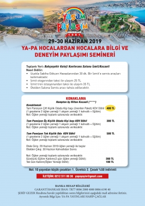 YA-PA İzmit Hocalardan Hocalara Uygulamalı Öğretmen Semineri